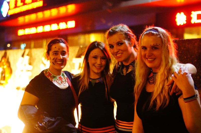 Jode, Ashleigh, Andrea and Anne outside hotel in Shanghai